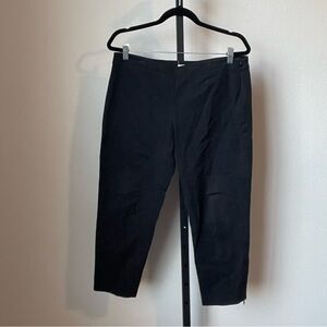 Eileen Fisher Black Ankle Pants Organic Cotton Size Large